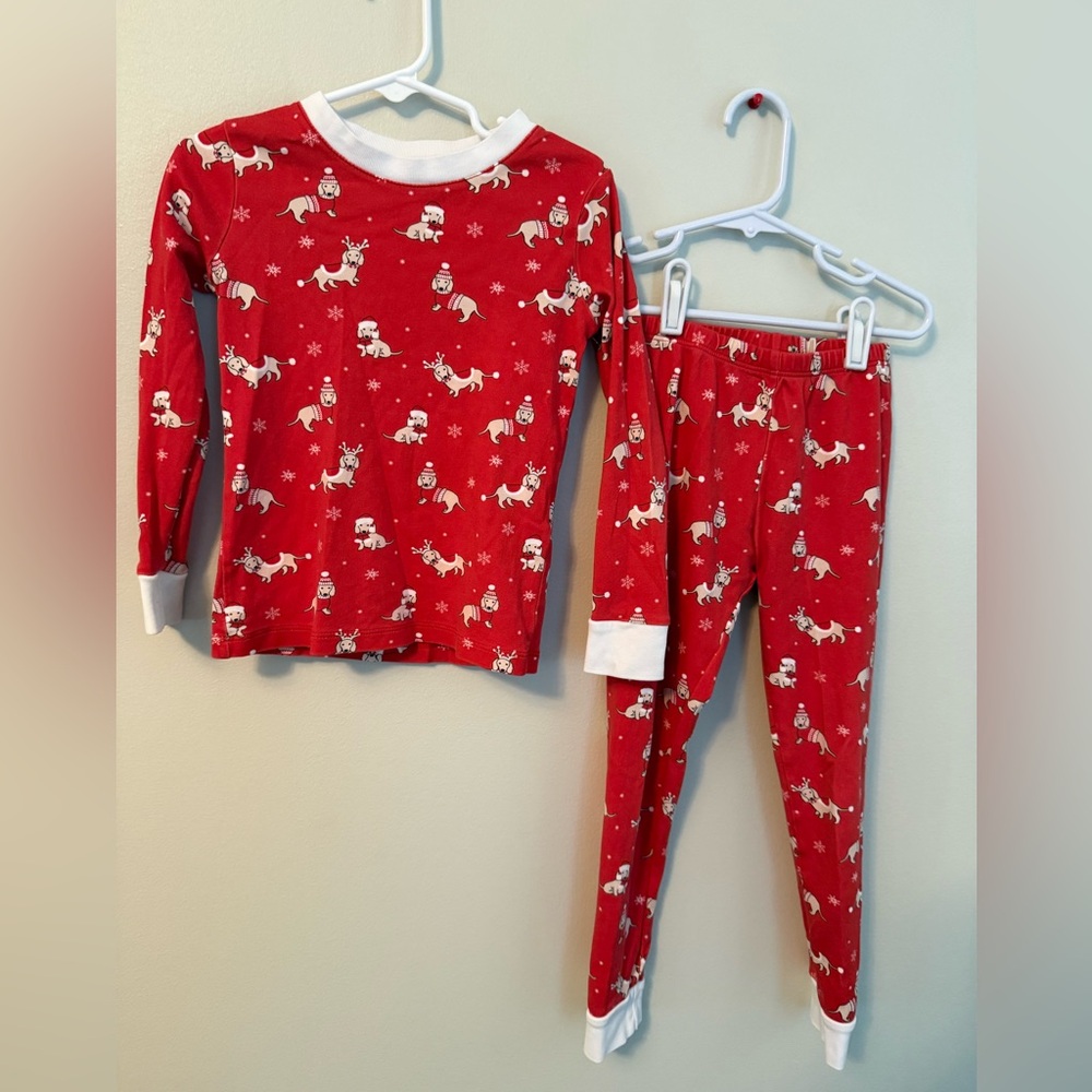Kissy Kissy Red Christmas Dog Print Pajamas